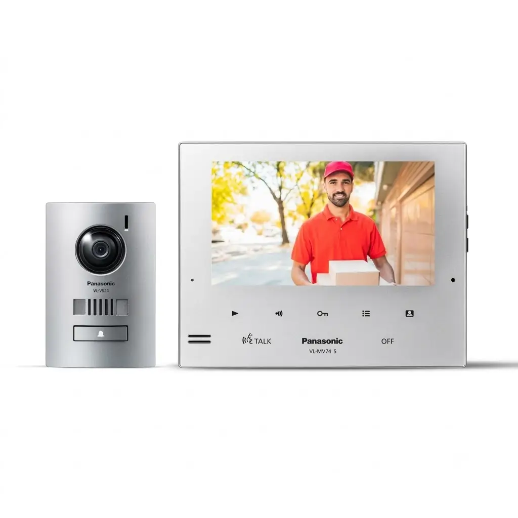 panasonic vl sv74sx s analog video door phone kit with 7 inch monitor voice changer